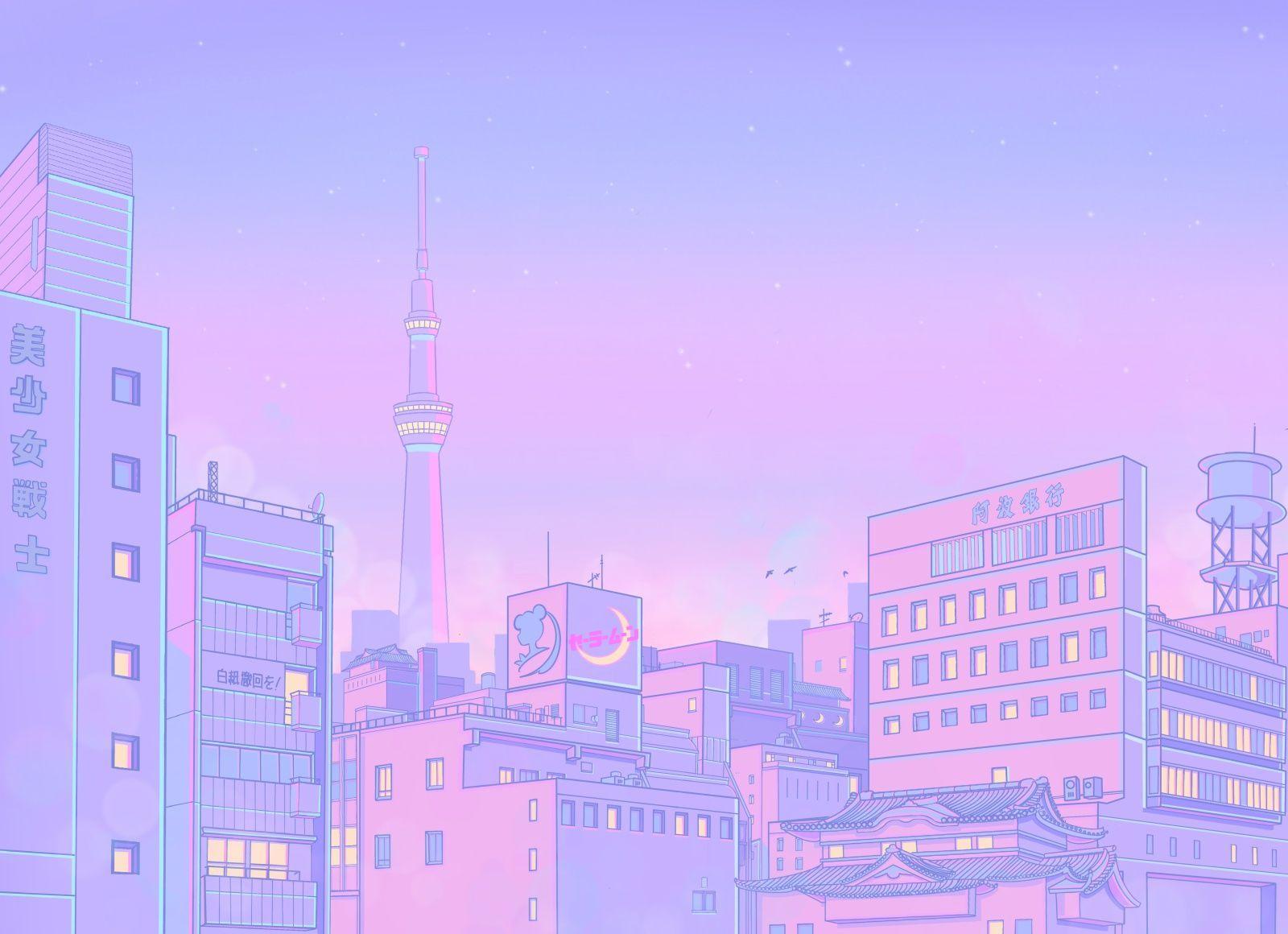 1600x1160 Sailor City. Cute desktop wallpaper, Desktop wallpaper art, Aesthetic desktop wallpaper