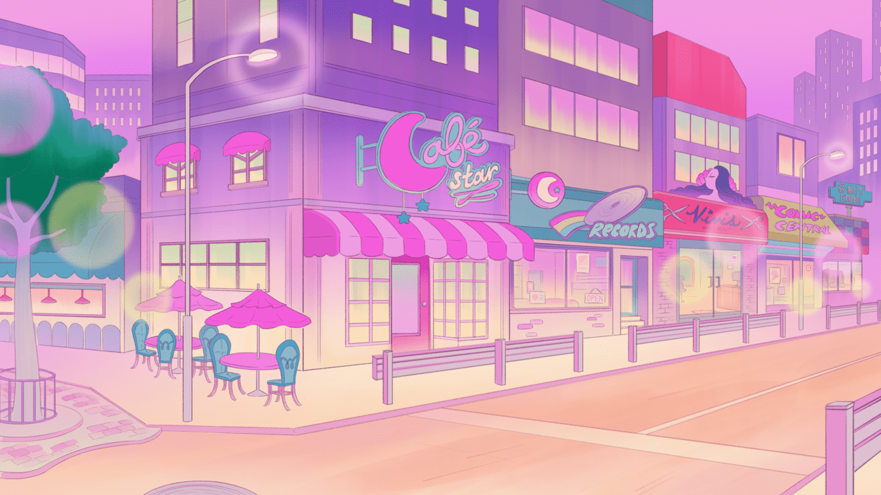 1280x720 baomii. Aesthetic desktop wallpaper, Anime city, Anime background