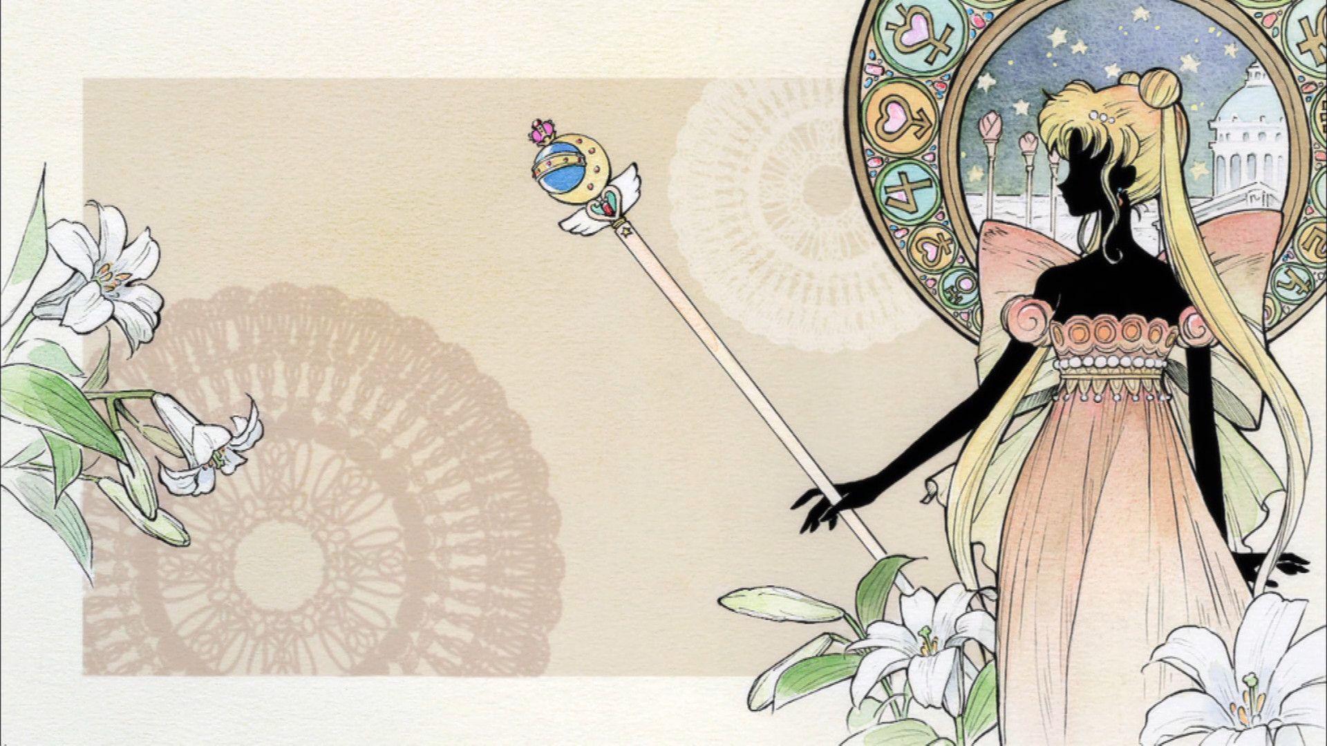 1920x1080 4K wallpaper: Pastel Sailor Moon Aesthetic Wallpaper Desktop