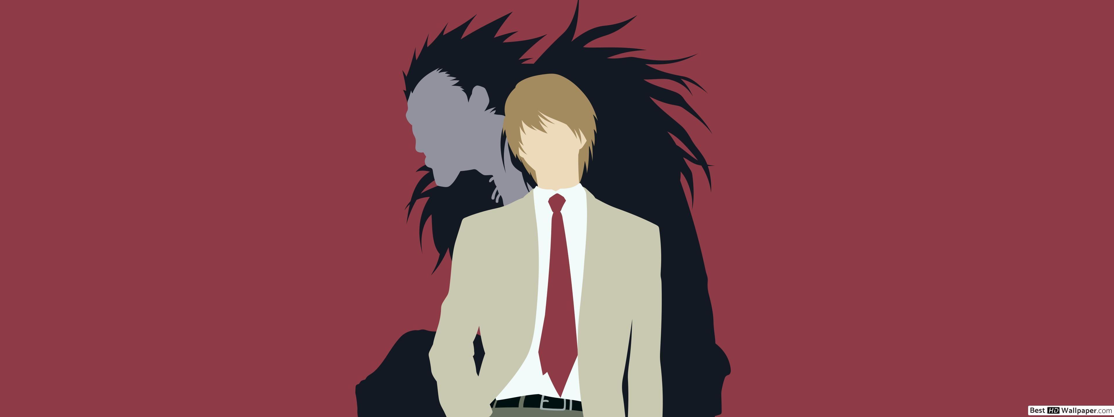 3840x1440 Light Yagami and Ryuk of Death Note HD wallpaper download