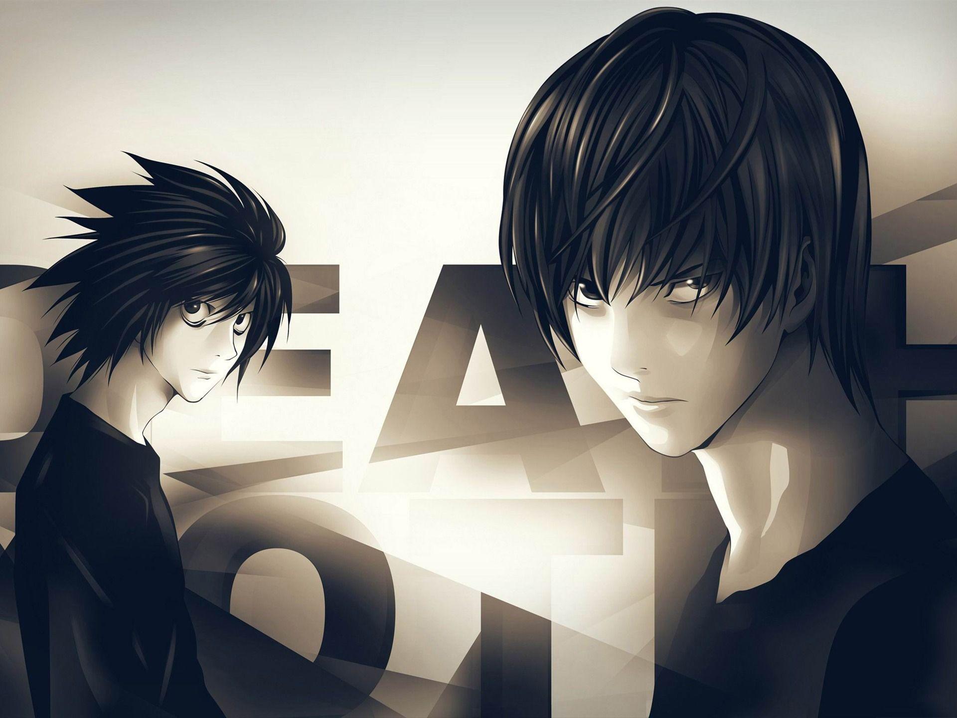 1920x1440 Death Note Cartoon Theme Desktop Wallpaper