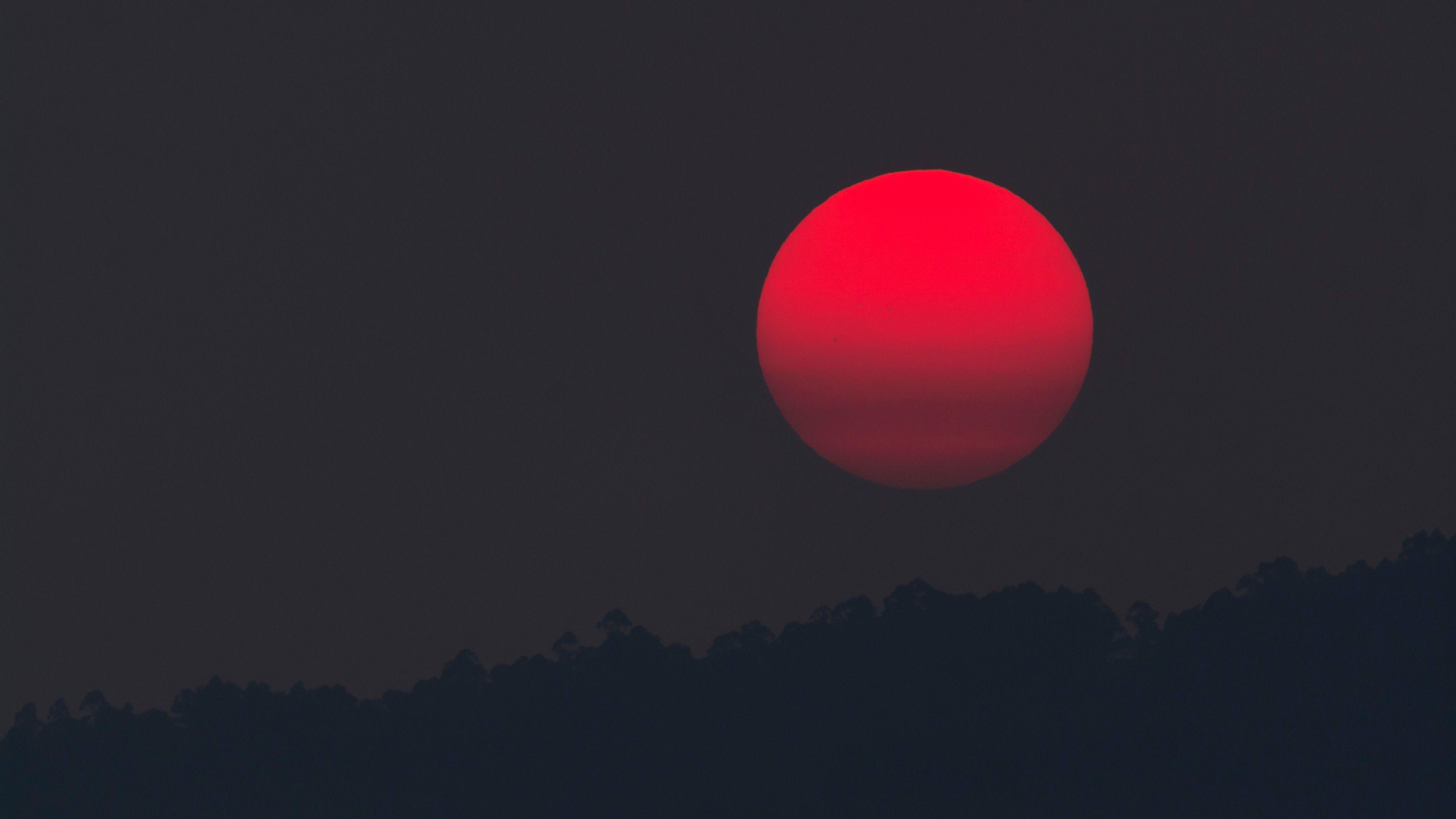 3840x2160 desktophdwallpaper.org. Black wallpaper, Nature wallpaper, Red moon