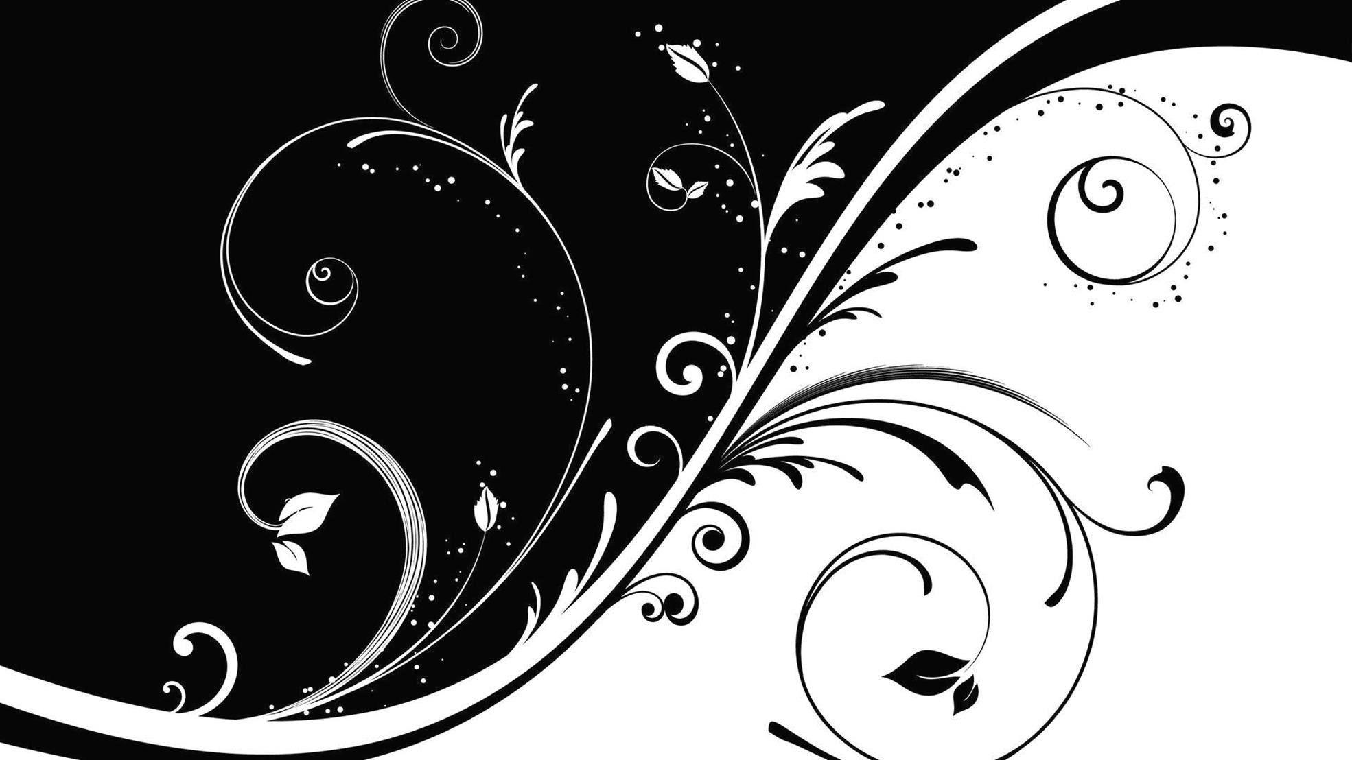 1970x1108 Black And White Abstract Wallpaper HD