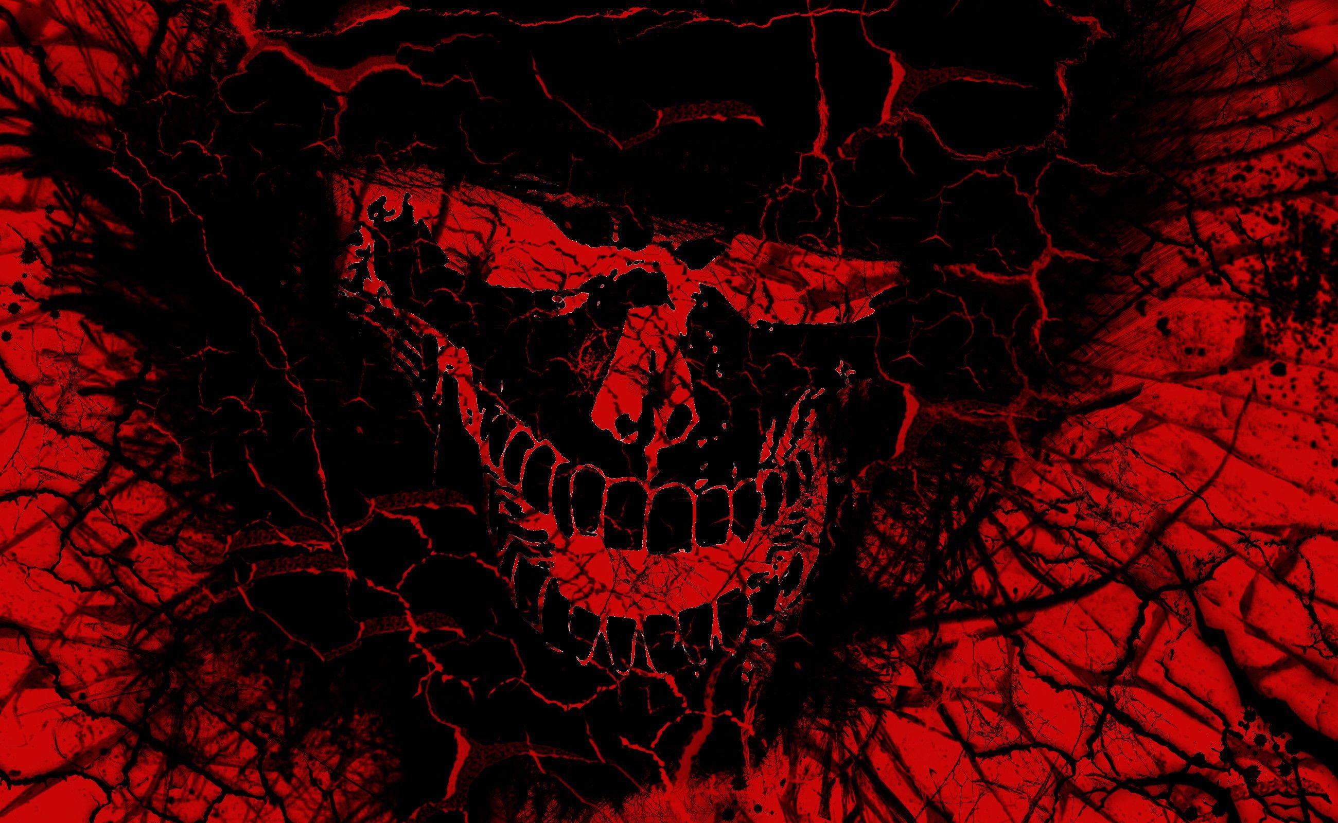 2600x1600 1080p Red And Black Skull Wallpaper