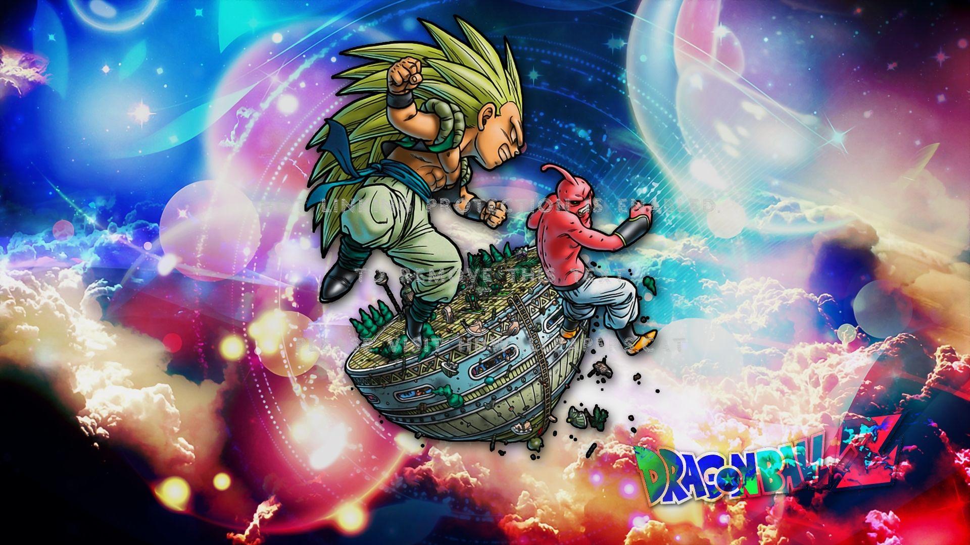 1920x1080 gotenks vs. majin buu dragonballz anime
