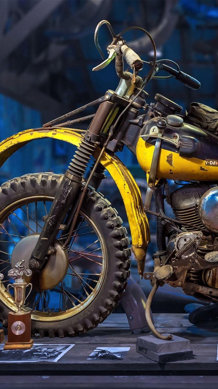 750x1334 IPhone Wallpaper Harley Davidson Retro Motorcycle Wheels Through Time