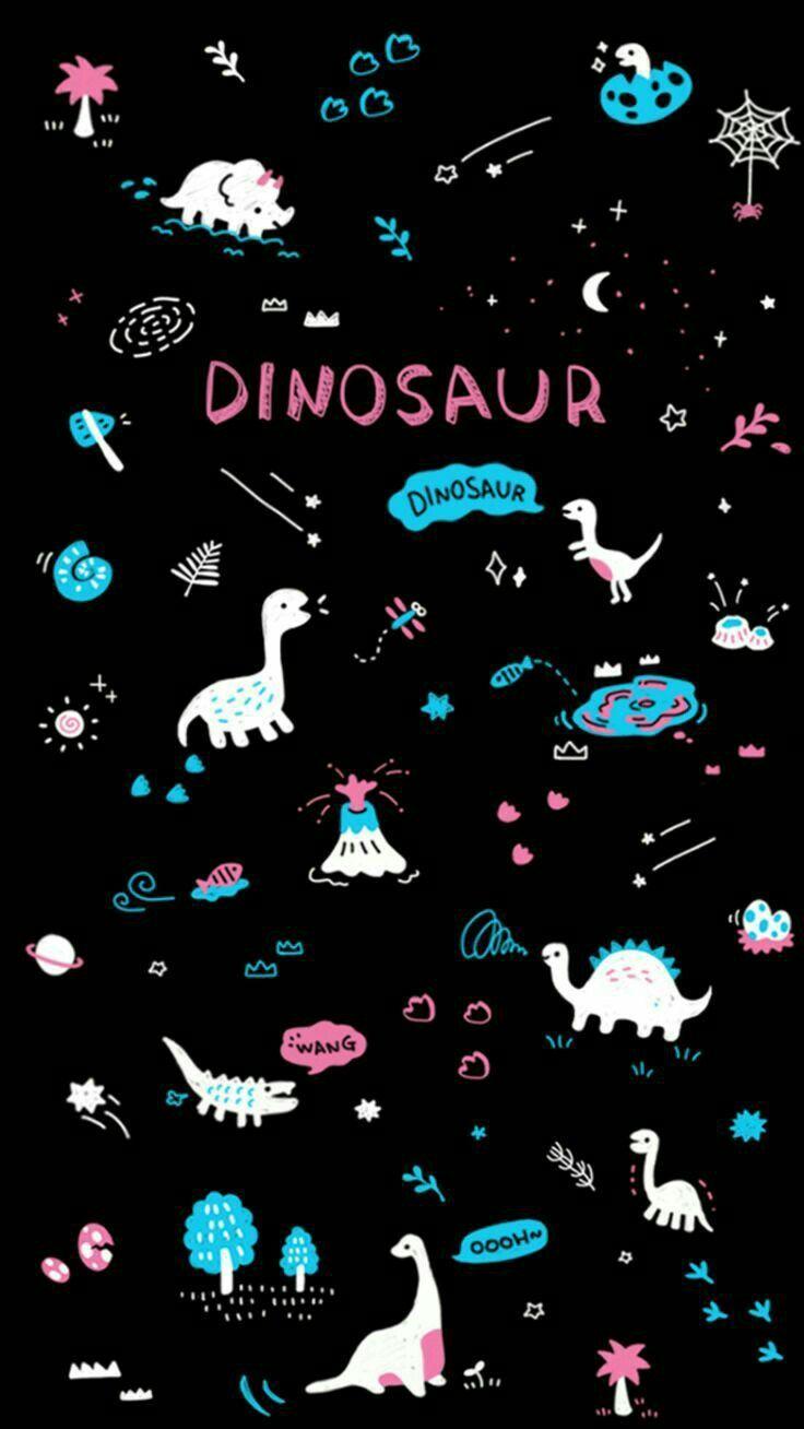 736x1308 Blue Dinosaur Wallpaper