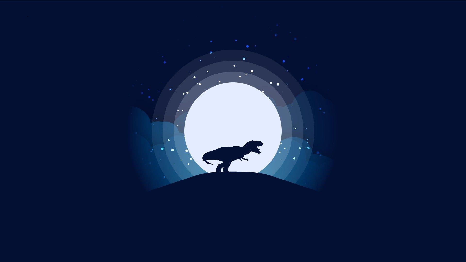1920x1080 Minimalist Dinosaur Wallpaper: Image