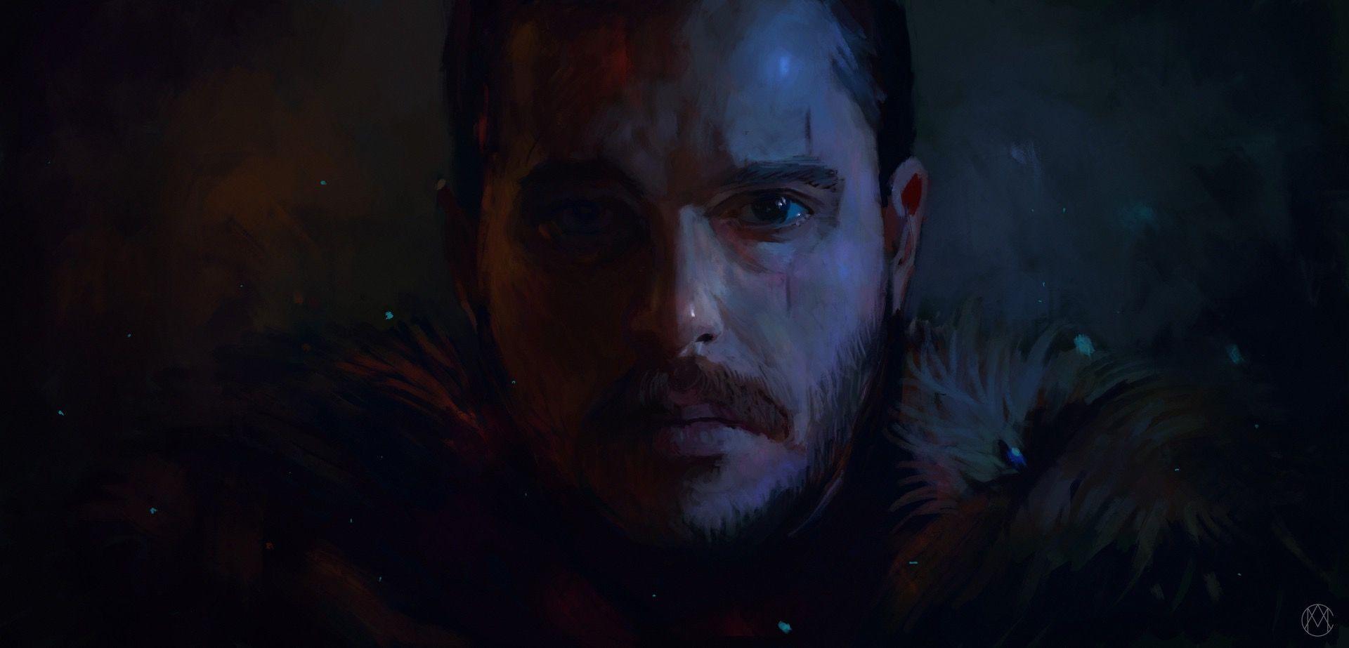 1920x923 Jon Snow, Aegon Targaryen, A Song of Ice and Fire, Game of Thrones, Portrait, Painting Wallpaper HD / Desktop and Mobile Background