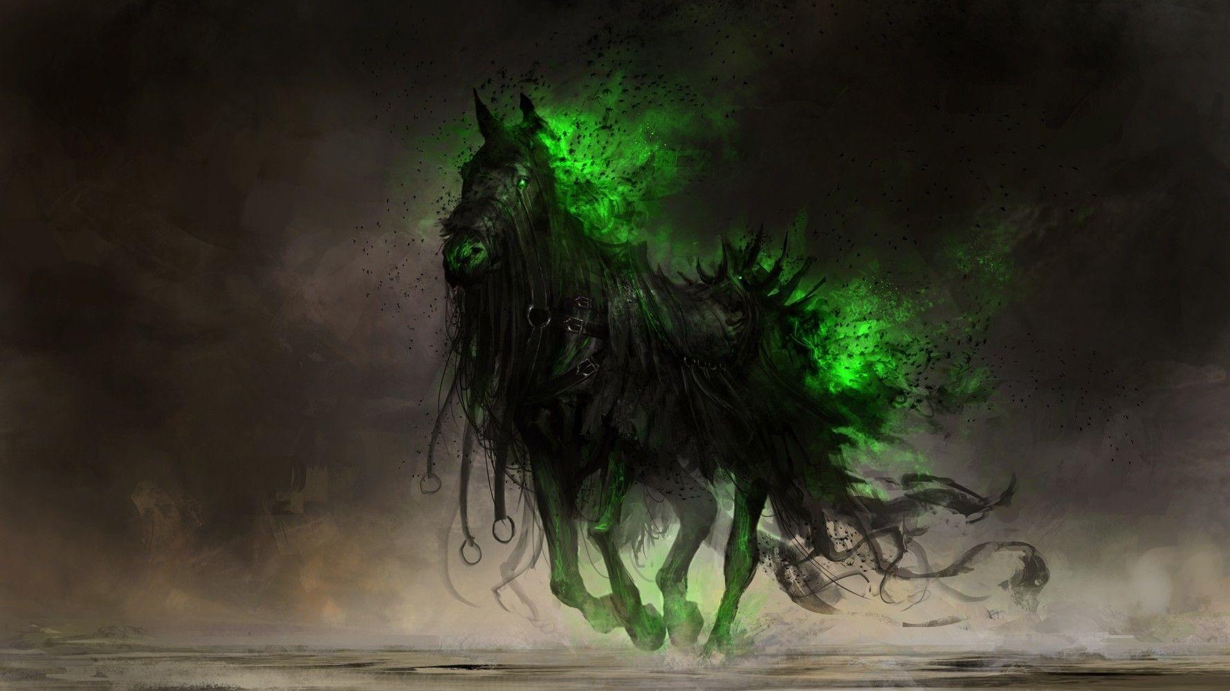 1778x1000 Download HD digital Art, Drawing, Fantasy Art, Horse, , Apocalyptic Wallpaper. Art drawings, Fantasy art, Black horse