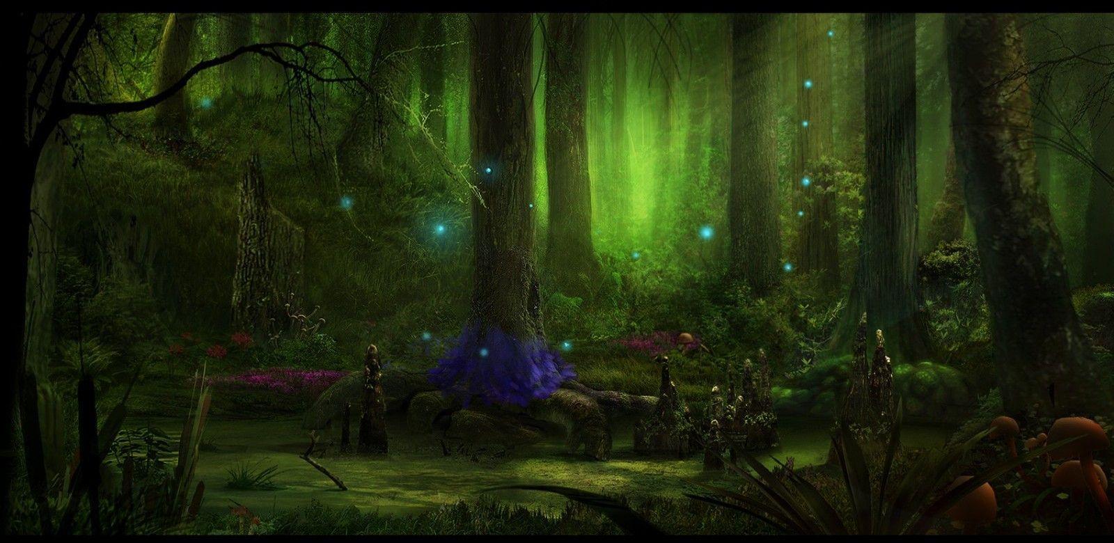 1600x780 Fairy Tale Forest Gallery. Tree of life artwork, Fantasy art landscapes, Fantasy landscape