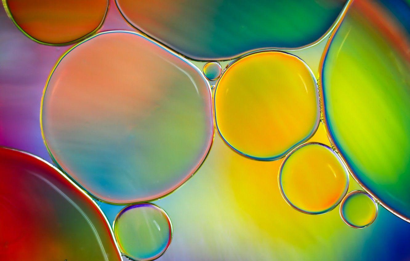 1332x850 Wallpaper water, bubbles, paint, color, oil, liquid, the air, the volume image for desktop, section абстракции
