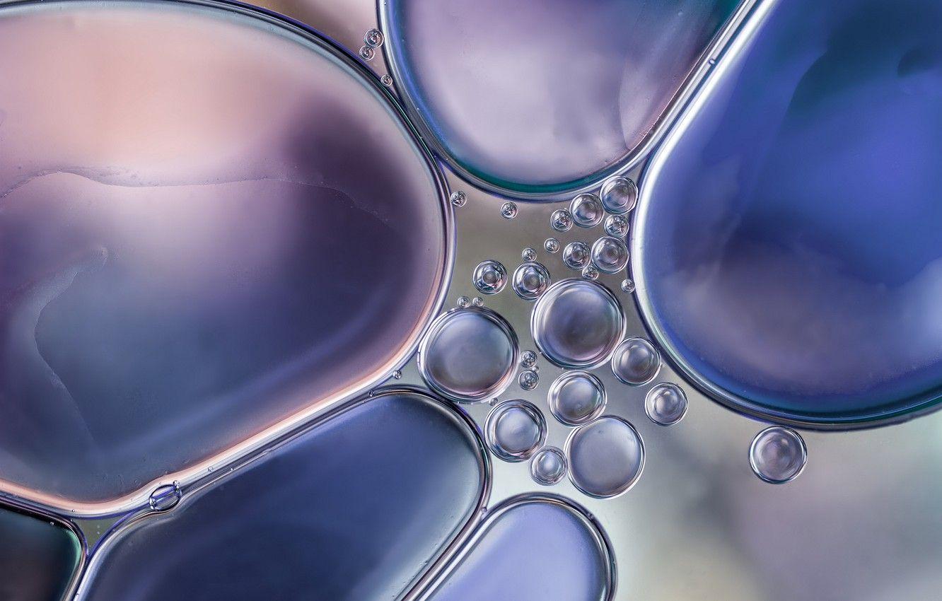 1332x850 Wallpaper water, macro, bubbles, oil, oil circles image for desktop, section макро