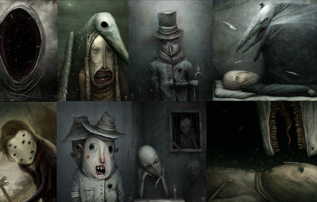 1332x850 Wallpaper horror, art, creepy, surreal, anton semenov image for desktop, section фантастика
