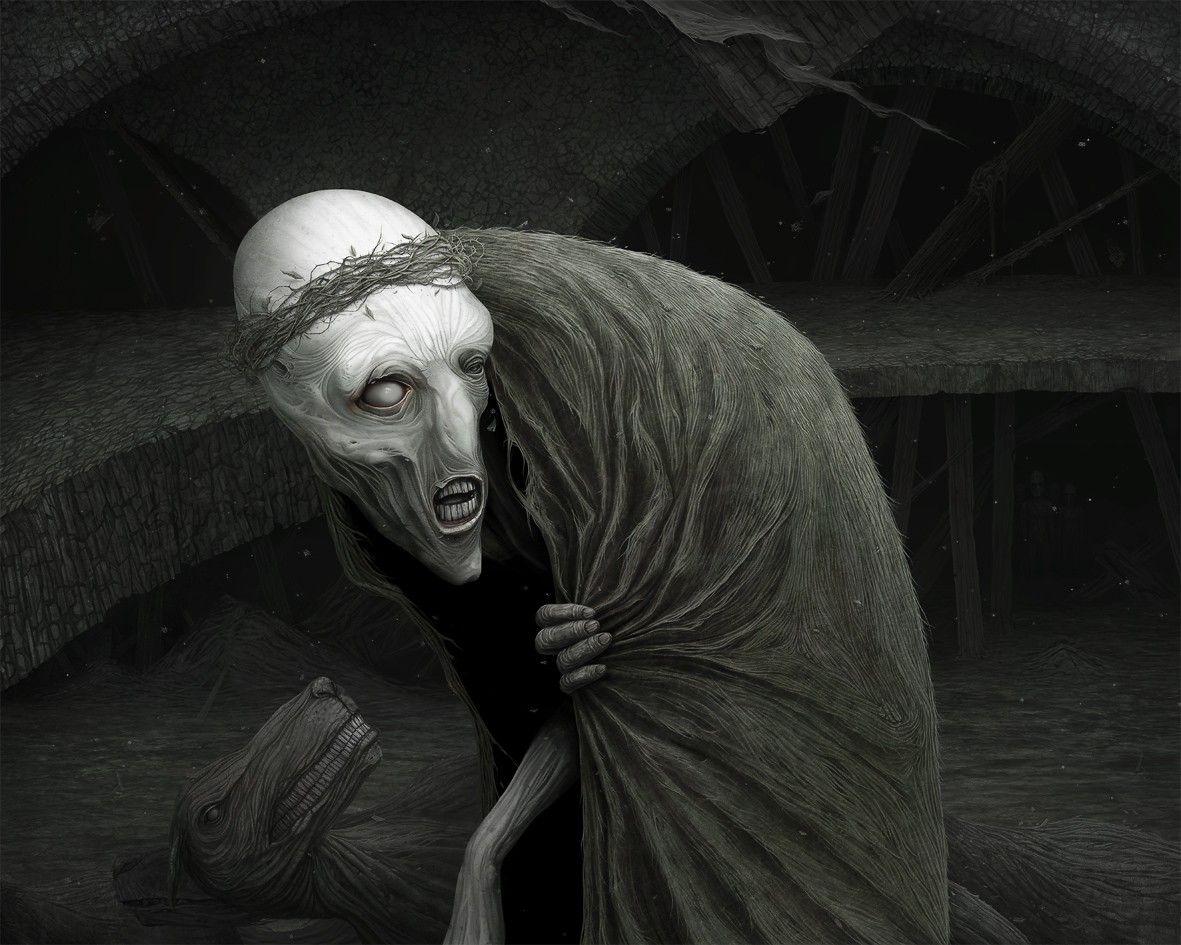 1181x945 creepy, scary, artwork, Anton Semenov, dark art, surreal art wallpaper