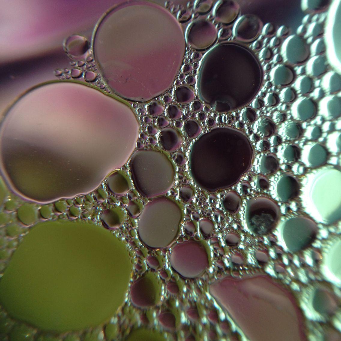 1136x1136 Oil on Water. Bubble art, Macro picture, Macro and micro