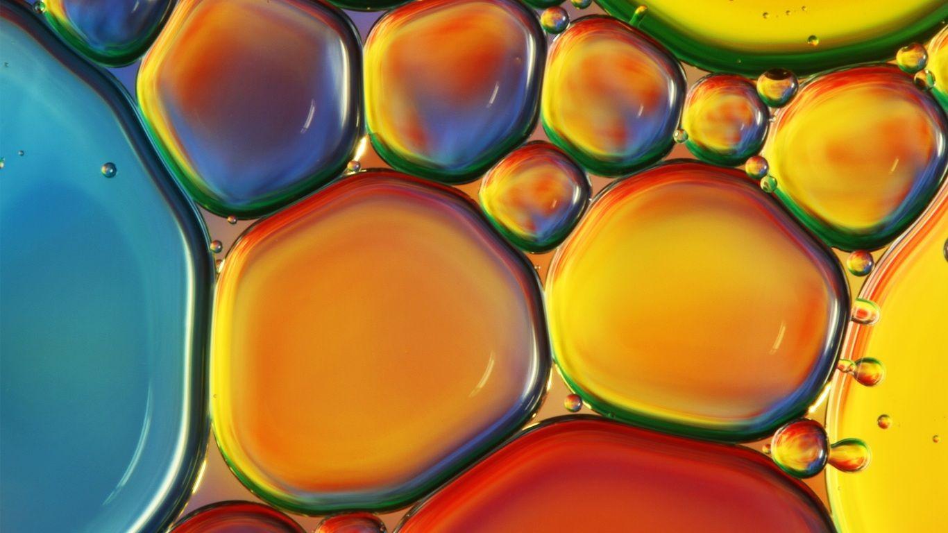 1366x768 the air, bubbles, oil, water, texture desktop wallpaper 37388