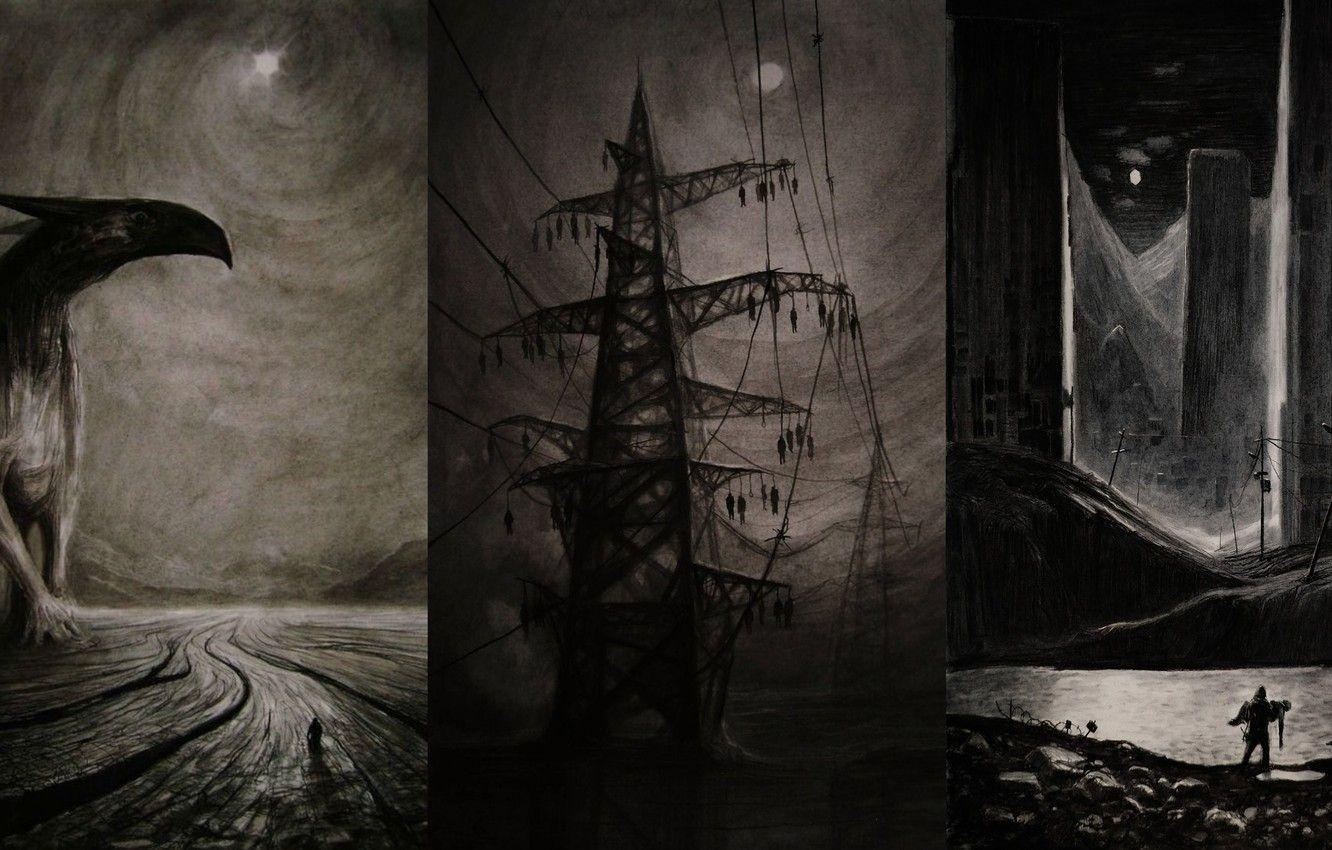 1332x850 Wallpaper horror, Art, Creepy, vergvoktre, depressive image for desktop, section фантастика
