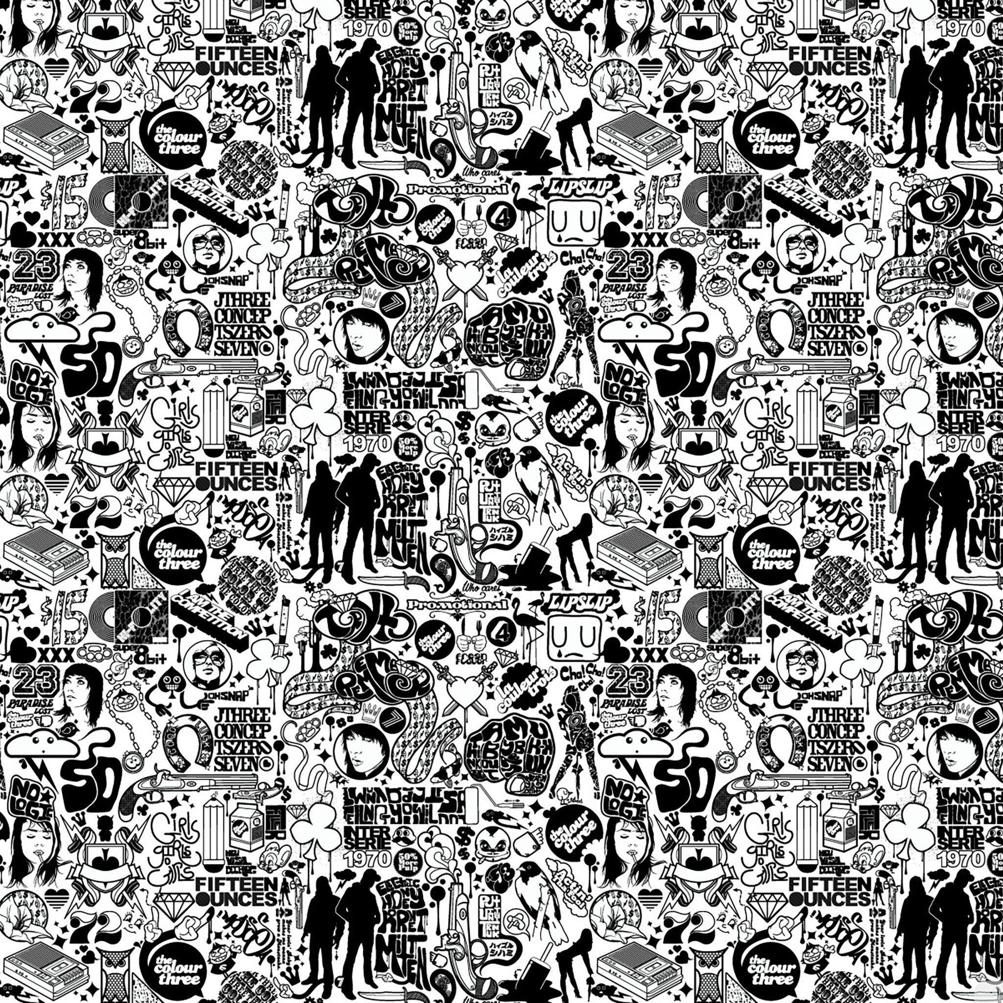 2048x2048 HD Black & White iPad Background