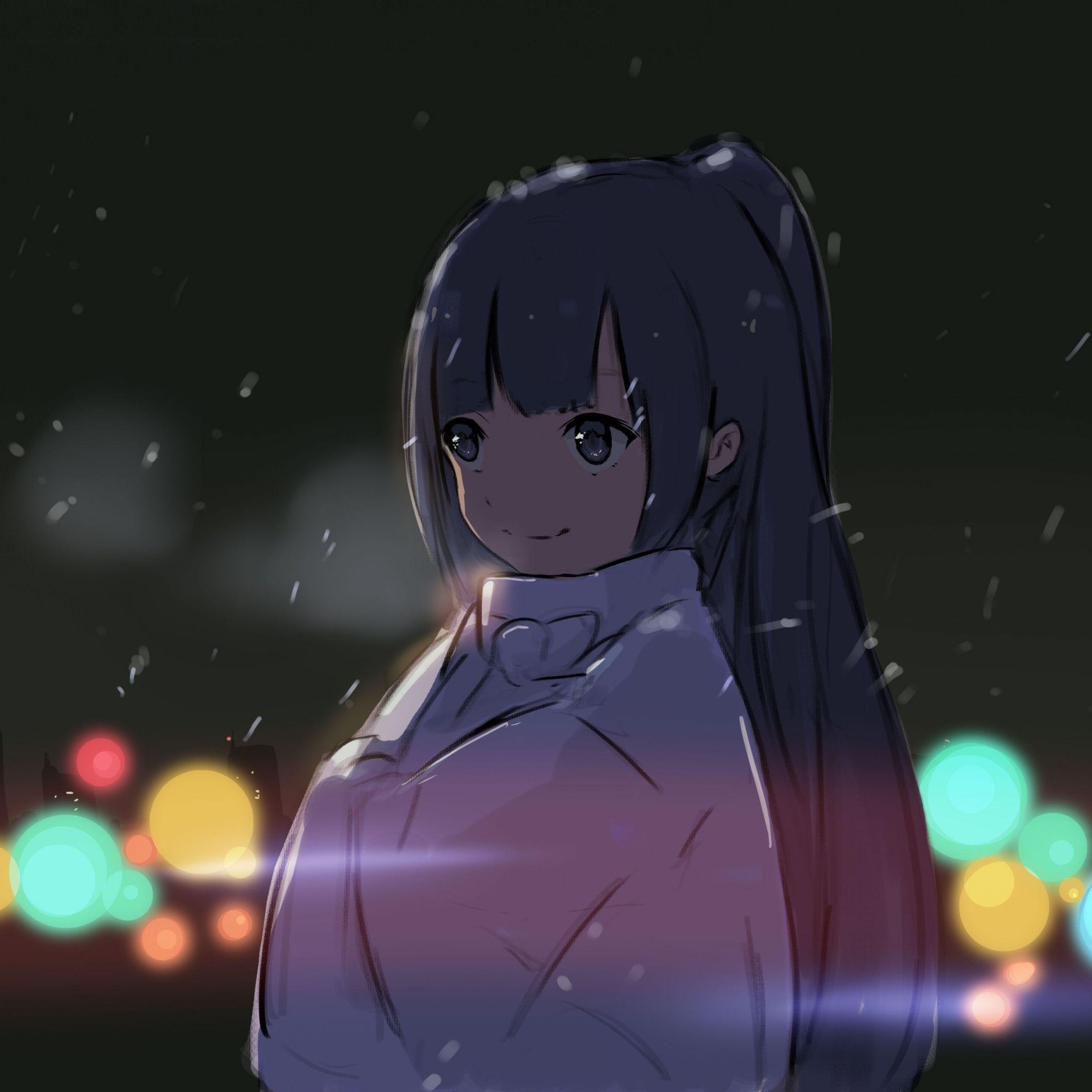 2248x2248 Download 2248x2248 wallpaper cute, long hair, anime girl, dark, ipad air, ipad air ipad ipad ipad mini ipad mini 2248x2248 HD image, background, 16692