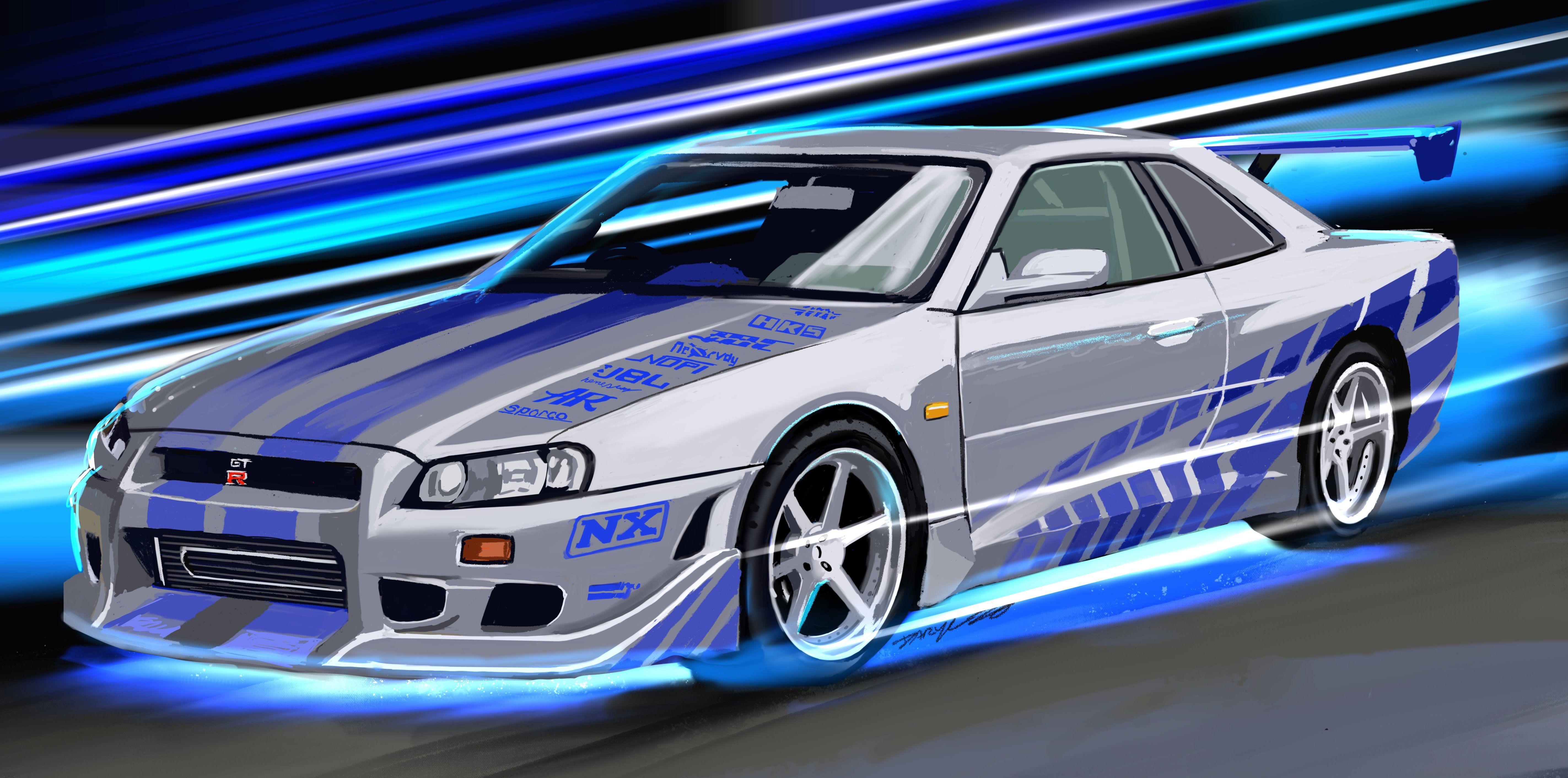 5690x2824 Paul Walker Nissan Skyline R34 GT R. Nissan Gtr Skyline, Nissan Skyline, Skyline Gtr R34