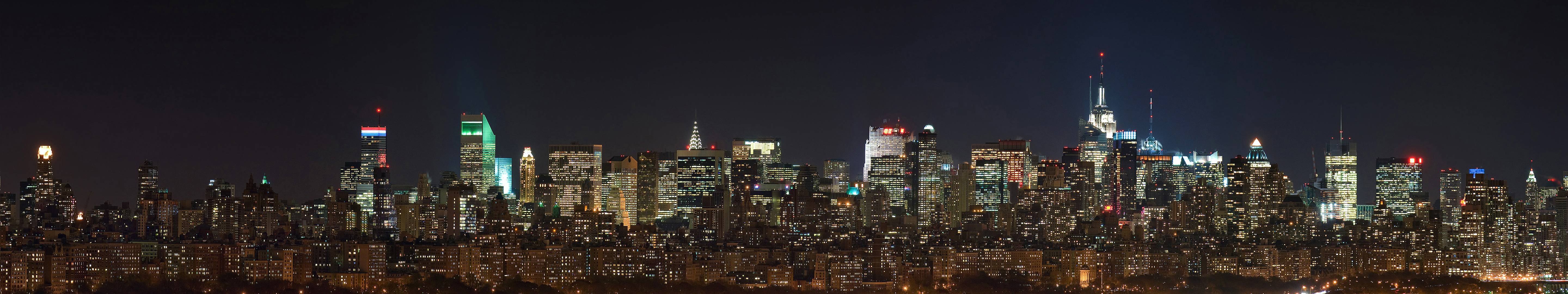 5760x1080 Panoramic wallpaper for those of you who have multi monitors. Each are 5760x1080. As you can tell I like skylines