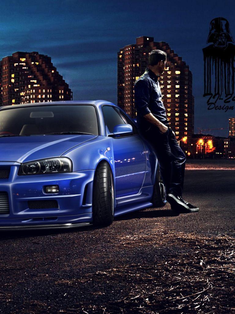 768x1024 Paul Walker Nissan Skyline GTR Background .