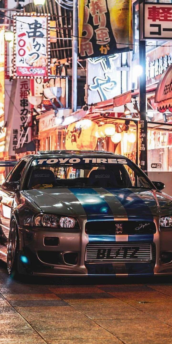 720x1440 Paul Walker Skyline R34 Wallpaper