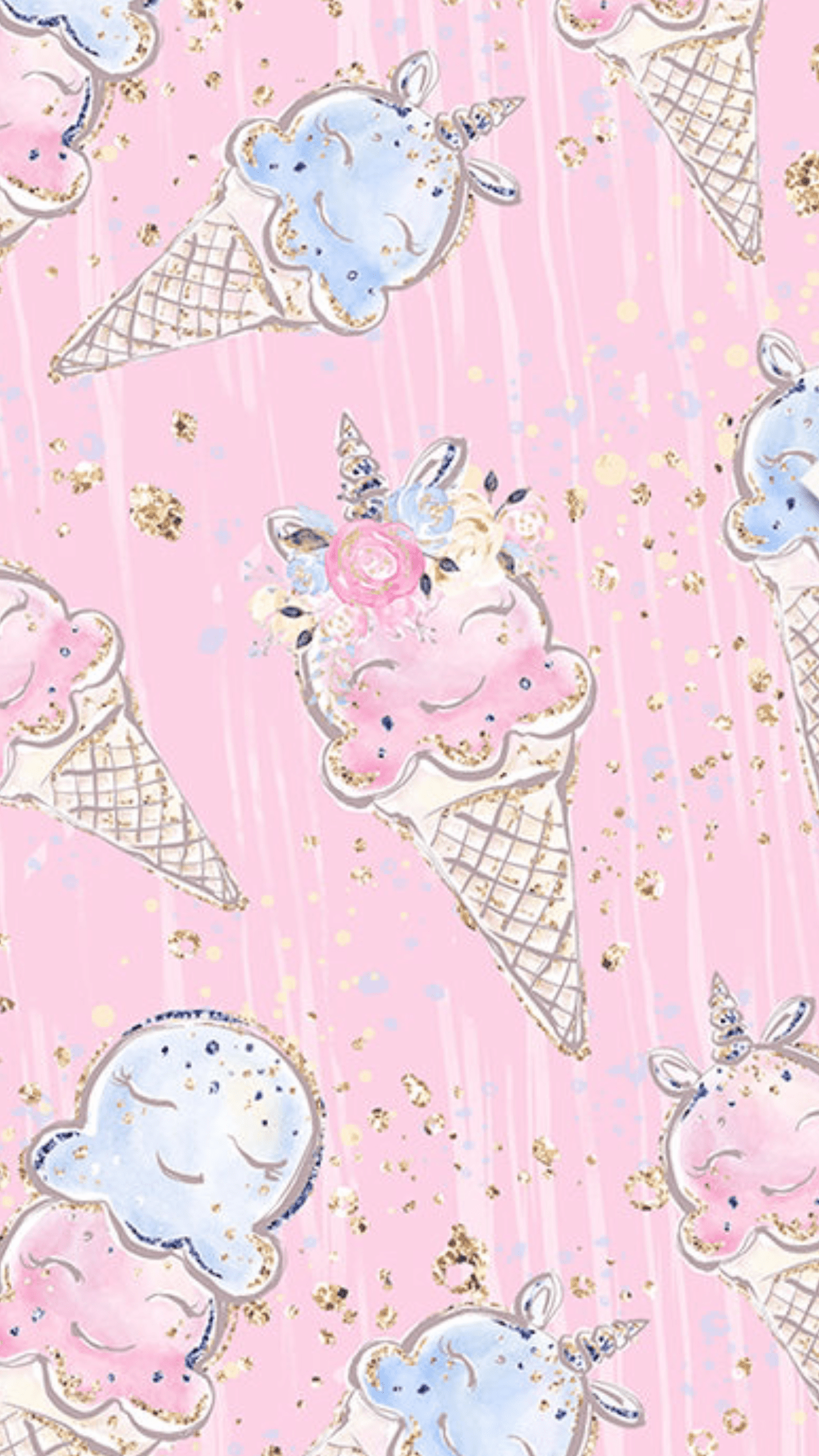 1242x2208 Ice cream. Unicorn wallpaper, Pink wallpaper iphone, Cute wallpaper
