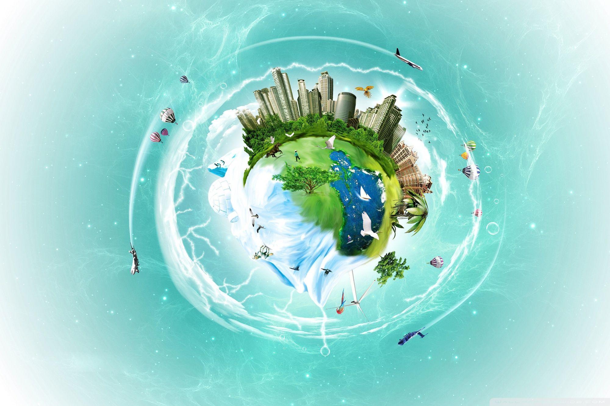 2000x1333 Planet Earth Fantasy Ultra HD Desktop Background Wallpaper for 4K UHD TV : Tablet