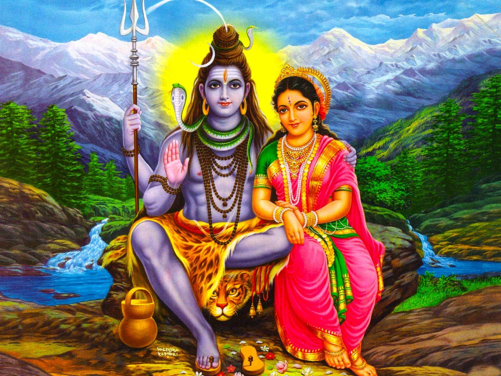 1600x1200 Lord Shiva Parvati Wallpaper