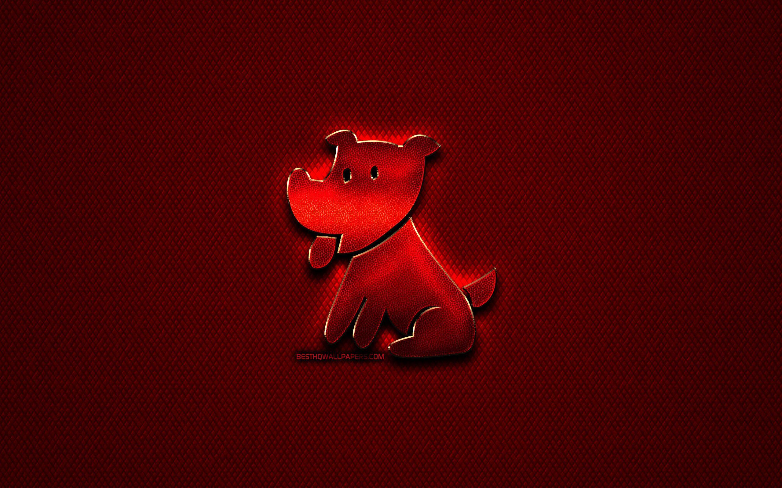 2560x1600 Download wallpaper Dog, chinese zodiac, artwork, Chinese calendar, Dog zodiac sign, animals signs, red rhombic background, Chinese Zodiac Signs, creative, Dog zodiac for desktop with resolution 2560x1600. High Quality HD picture wallpaper