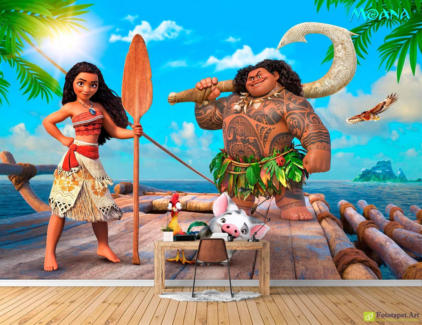 1600x1232 Disney Moana and Maui_3. Wall Mural made to order in the Europe.