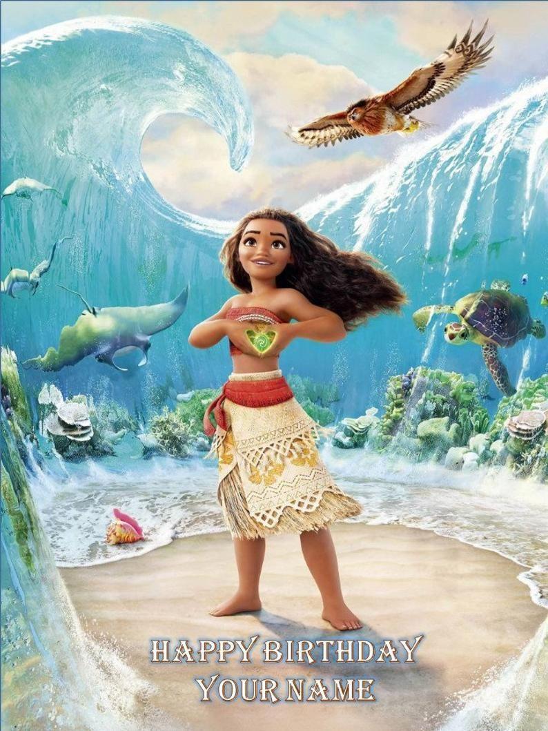 794x1059 Moana Edible cake topper. Disney princess artwork, Kawaii disney, Disney princess drawings