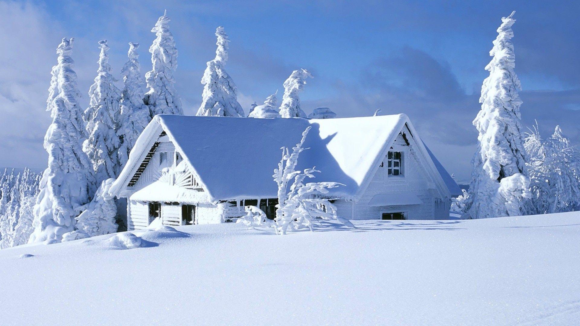 1920x1080 nature, Snow, Forests, Houses, House Wallpaper HD / Desktop and Mobile Background