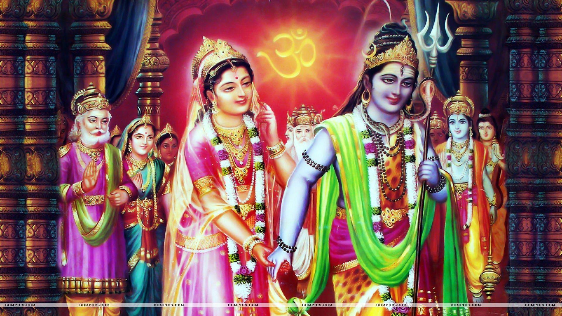 1920x1080 Marriage Of Lord Shiva And Goddess Parvati Wallpaper