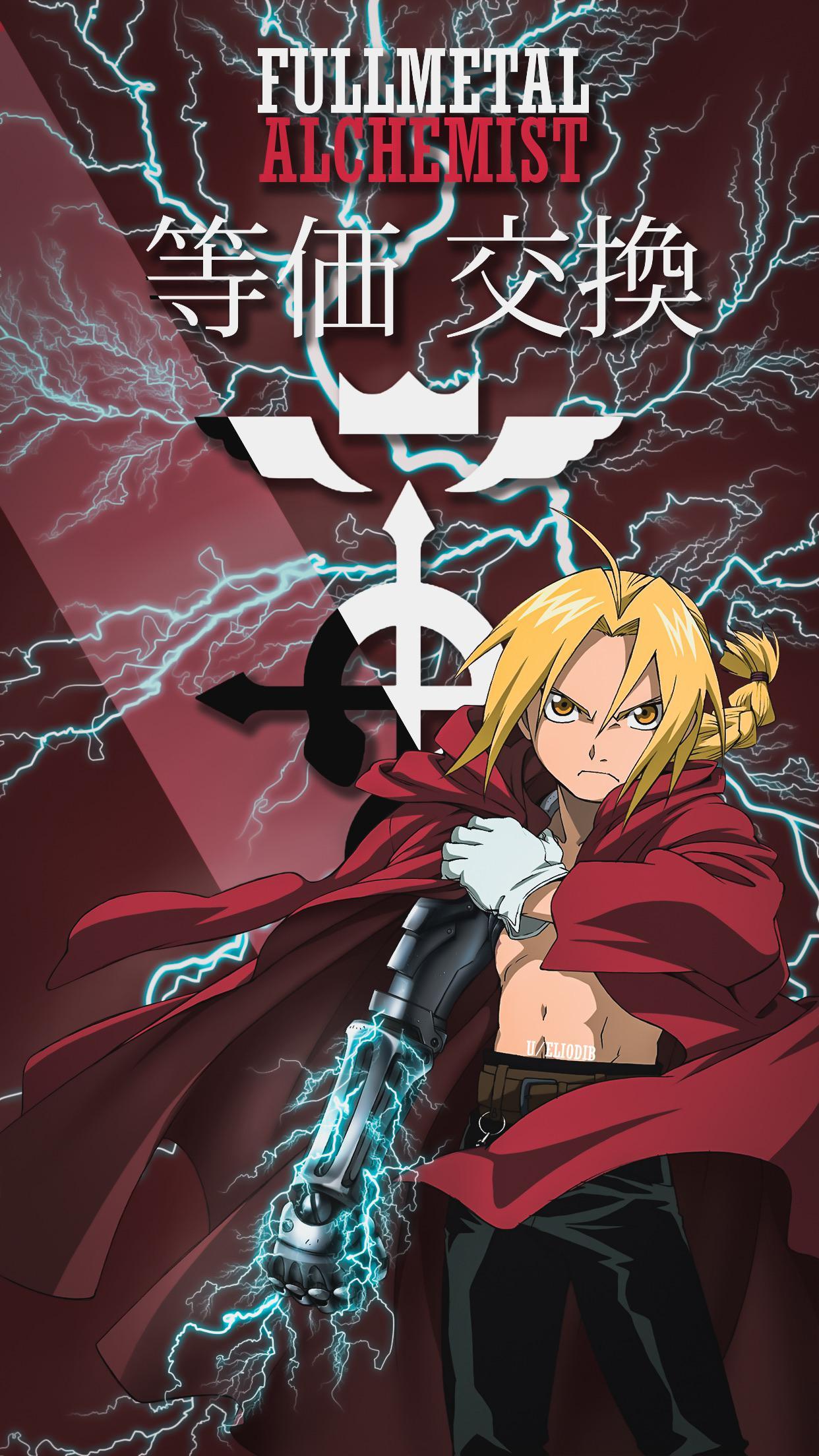 1242x2208 The FullMetal Alchemist: Edward Elric wallpaper! A composite i made on photohop