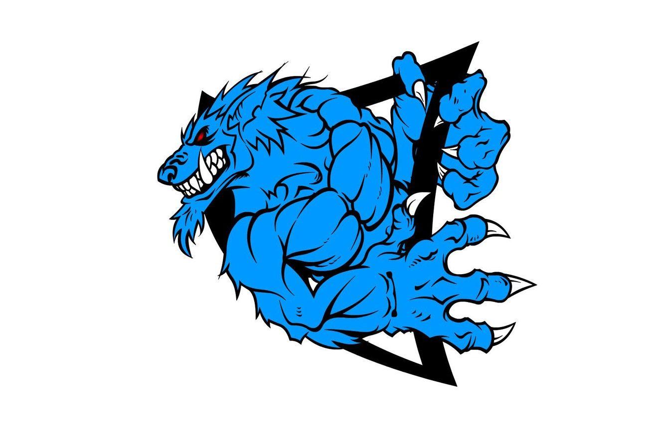 1332x850 Wallpaper blue, wolf, red eyes, blue, red eyes, wolf image for desktop, section разное