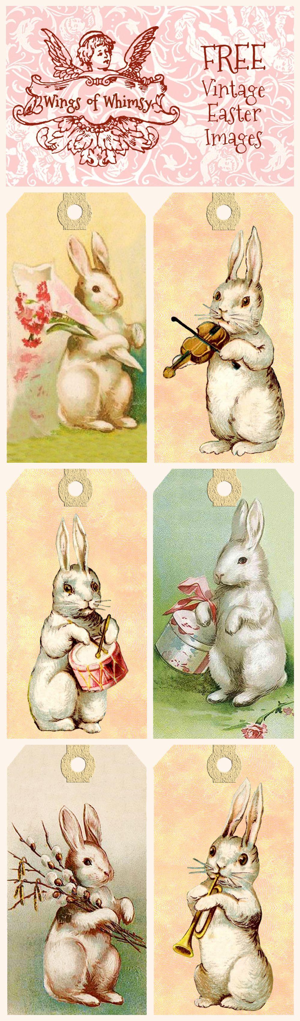 1000x3400 Vintage Easter Bunny Tags