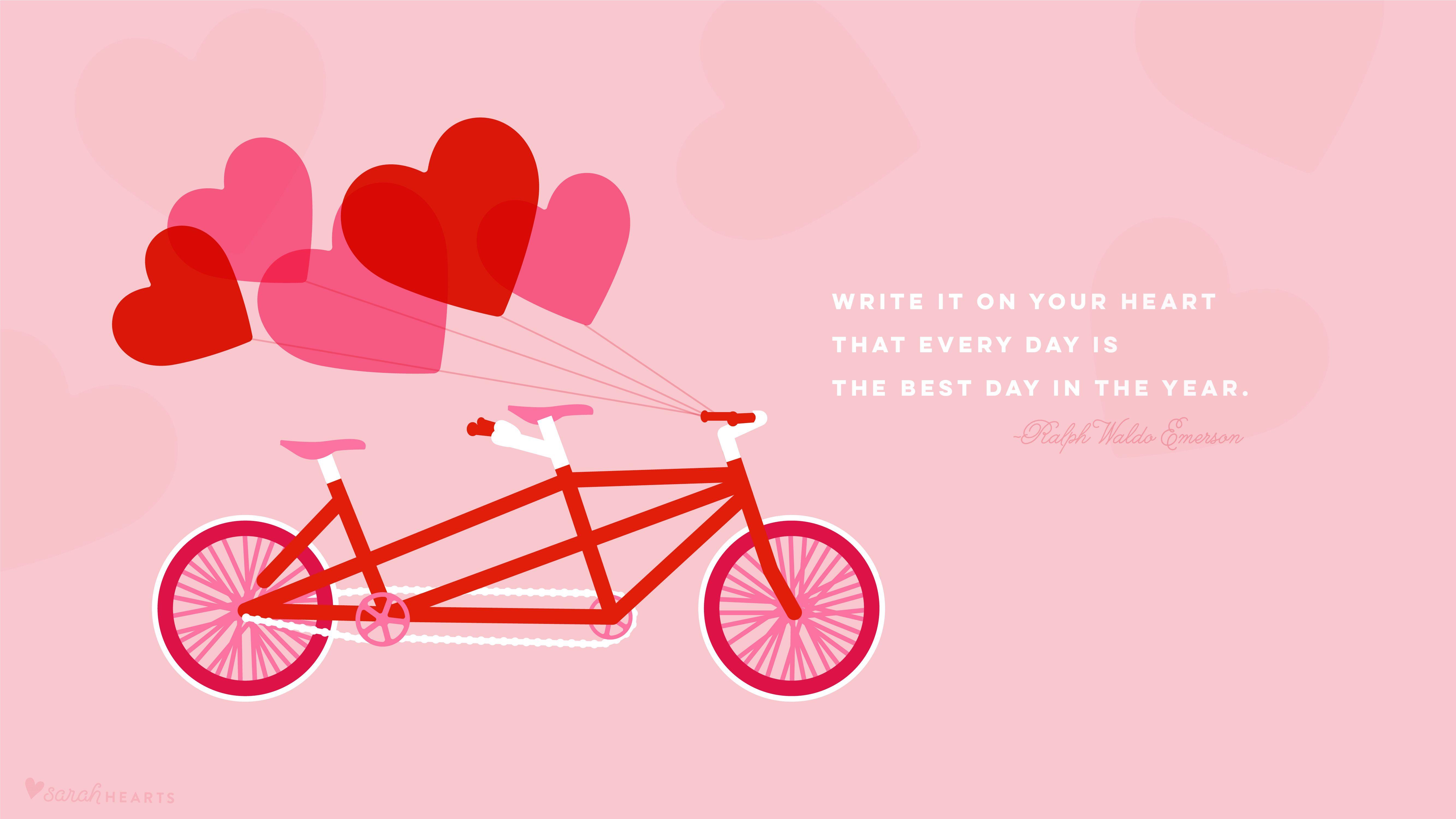 5334x3001 February 2019 Tandem Bike Calendar Wallpaper