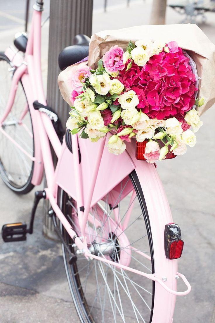 736x1104 Bike flowers in Paris. Beautiful flowers, Pretty flowers, Pink aesthetic
