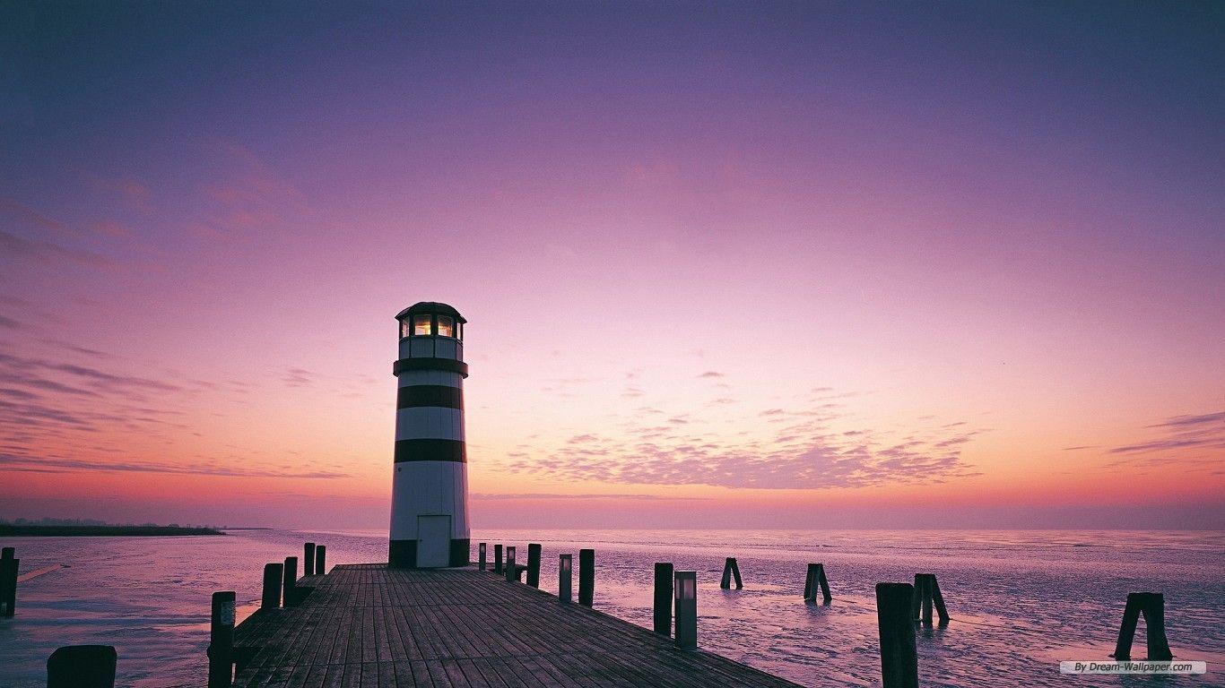 1366x768 Free Travel Wallpaper Black And White Lighthouse