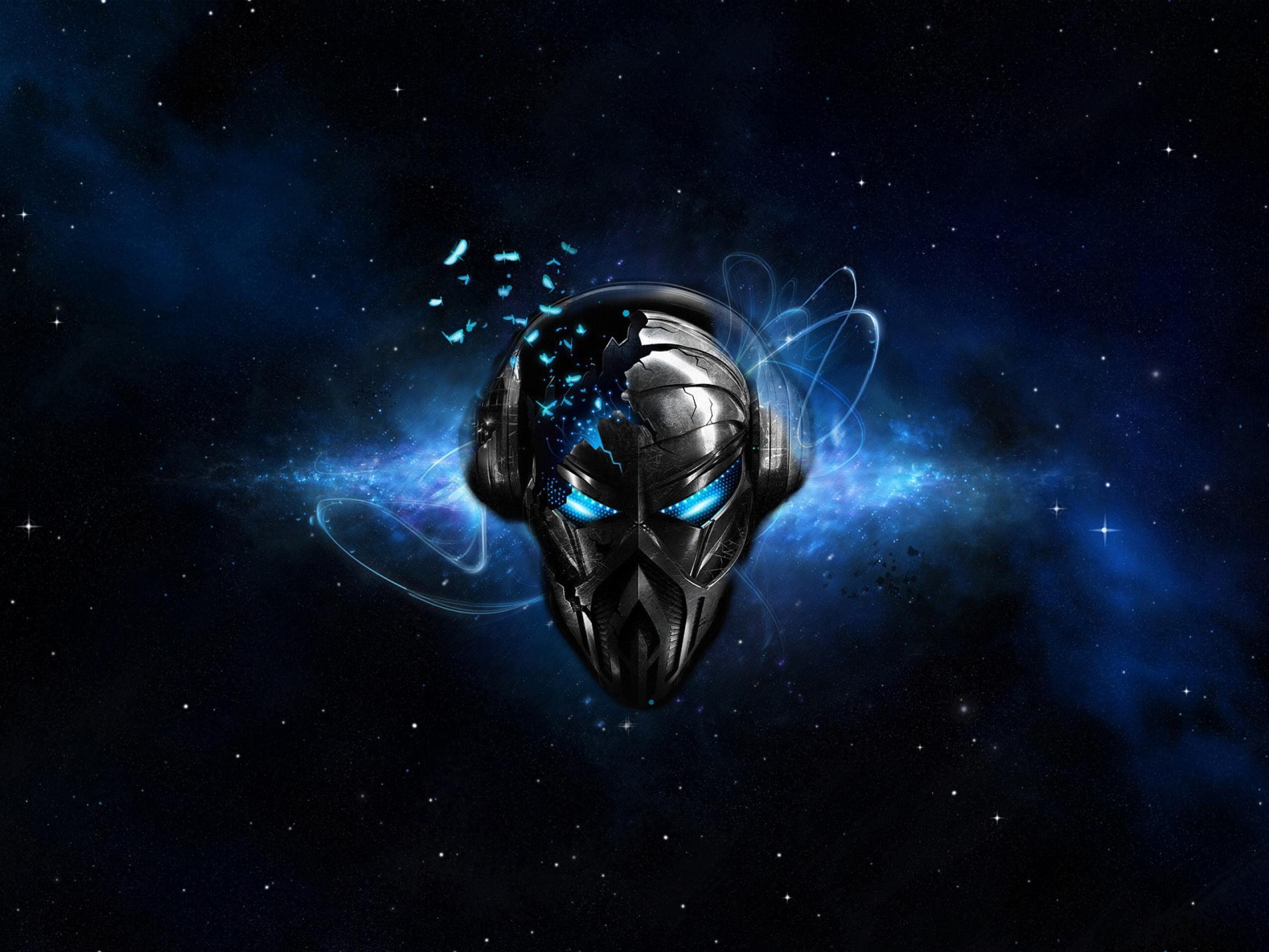 2560x1920 headphones, Abstract, Outer, Space, Music, Blue, Eyes, D Wallpaper HD / Desktop and Mobile Background