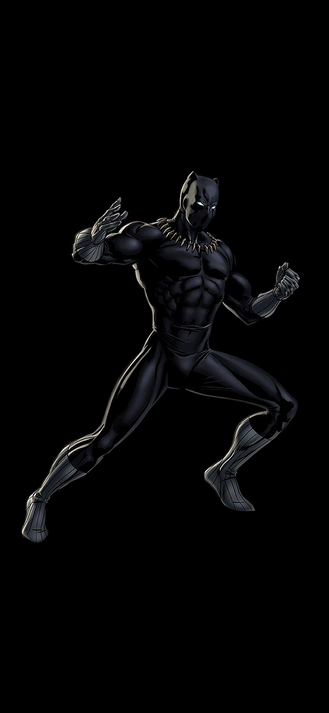 1125x2436 iPhone X wallpaper. hero marvel blackpanther dark art illustration