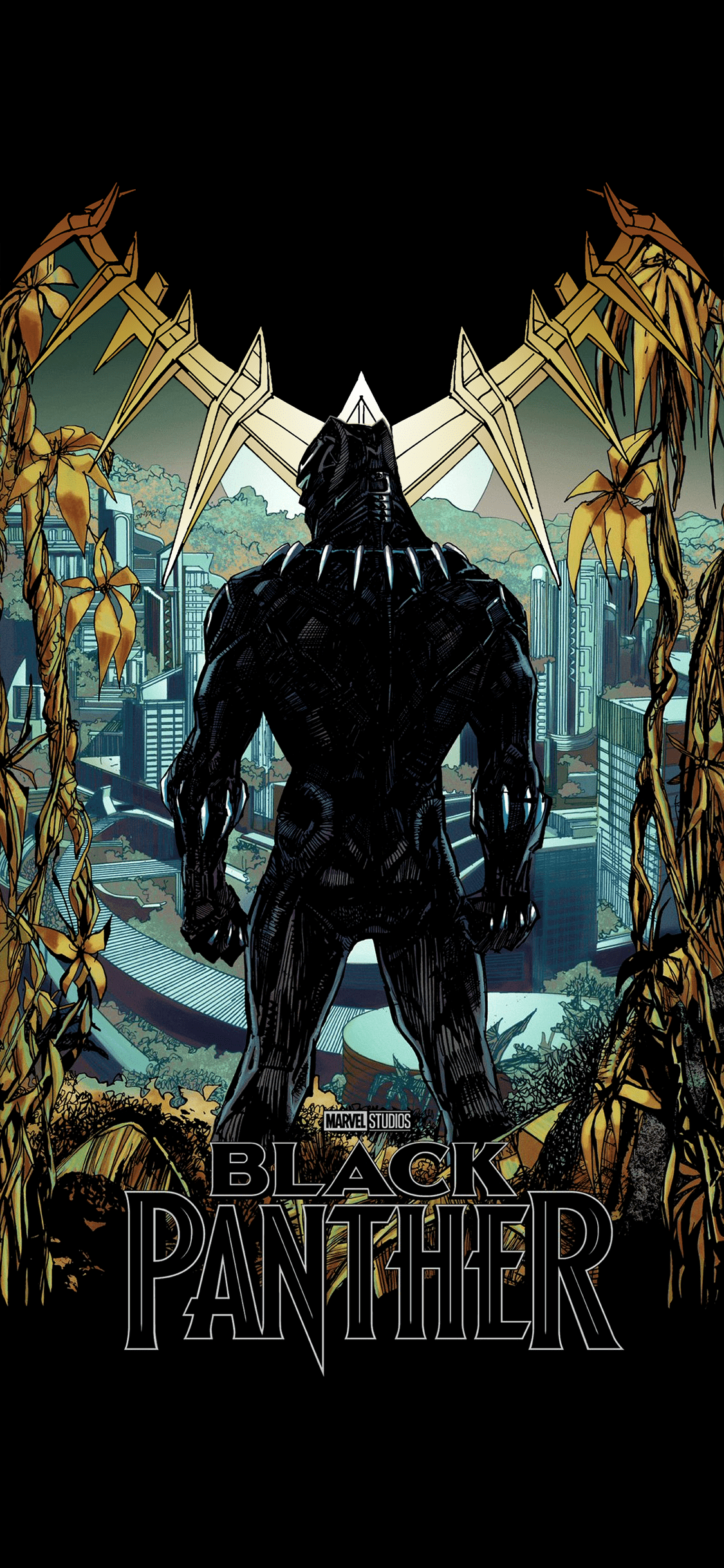 1125x2436 Black Panther OLED Wallpaper