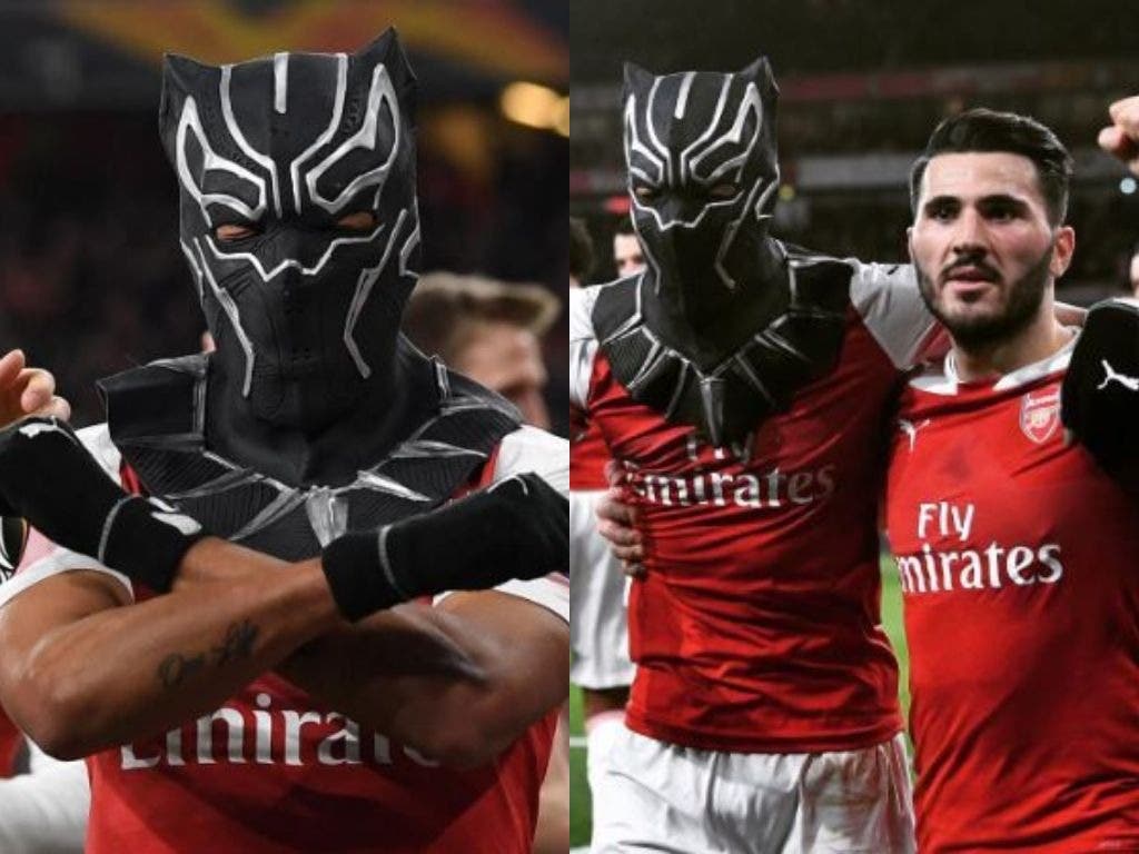 1024x768 Aubameyang explains why he wore a Black Panther mask in goal celebration ( Photo)