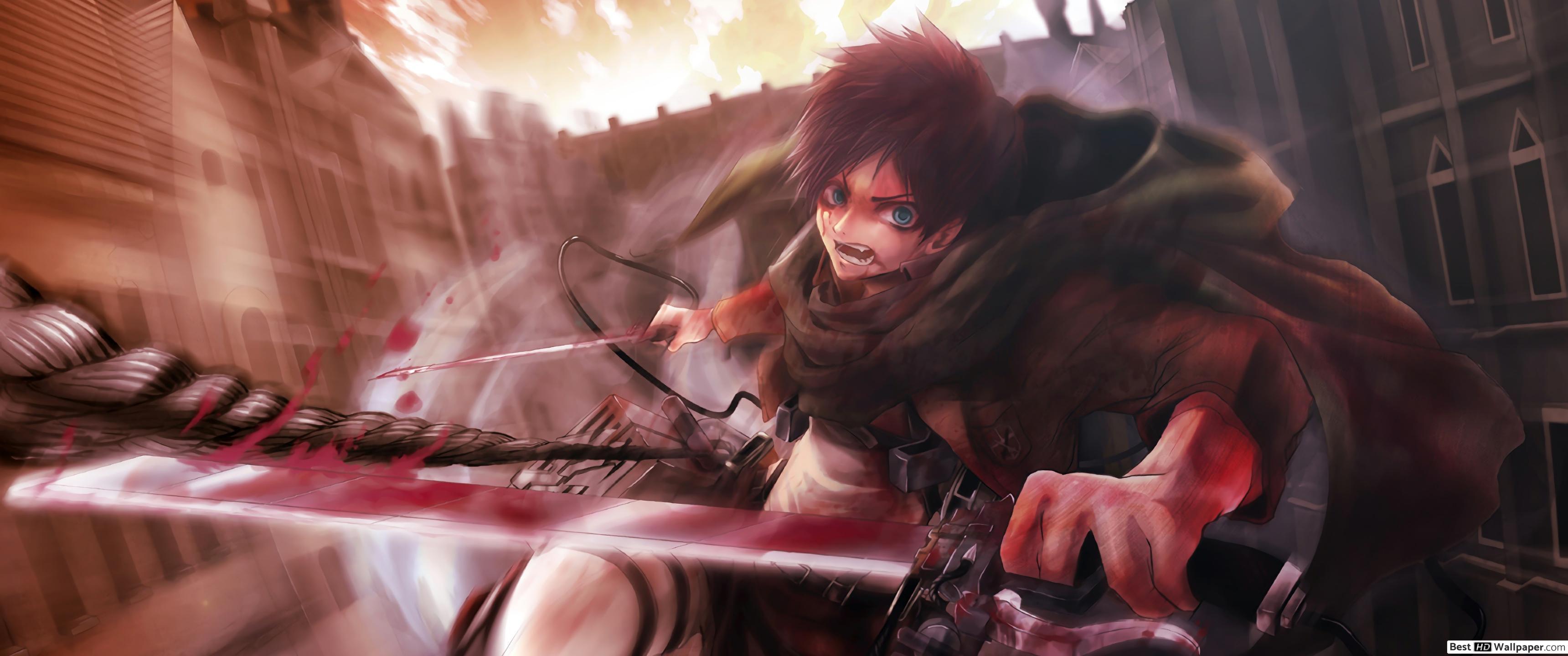3440x1440 Eren Yeager, Attack on Titan HD wallpaper download