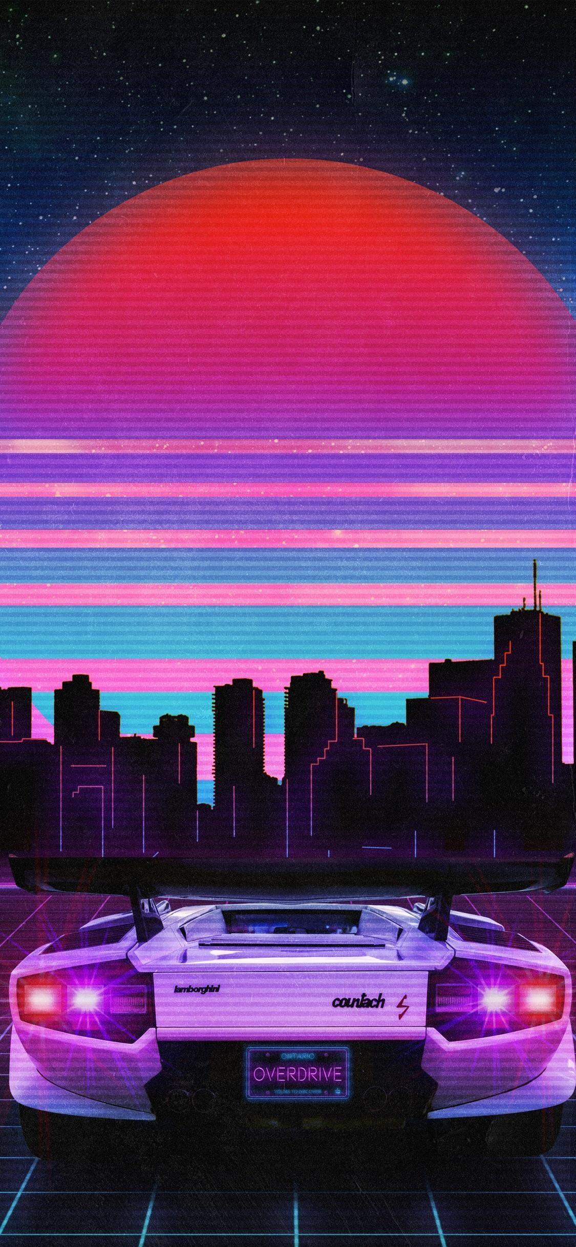 1125x2436 Aesthetic Vaporwave Wallpaper Free HD Wallpaper