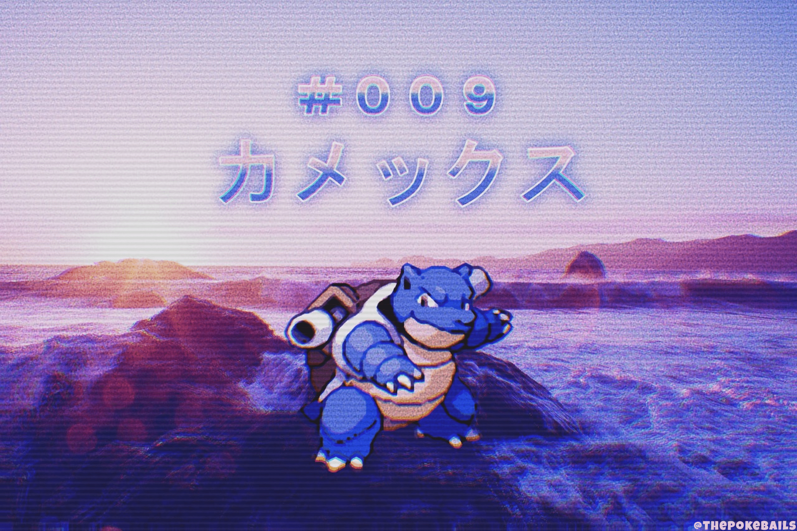 2560x1704 Pokemon Blastoise Kamex Kamekkusu Vaporwave Water Beach Sea Sunset Landscape Nintendo Starters Wallpaper:2560x1704