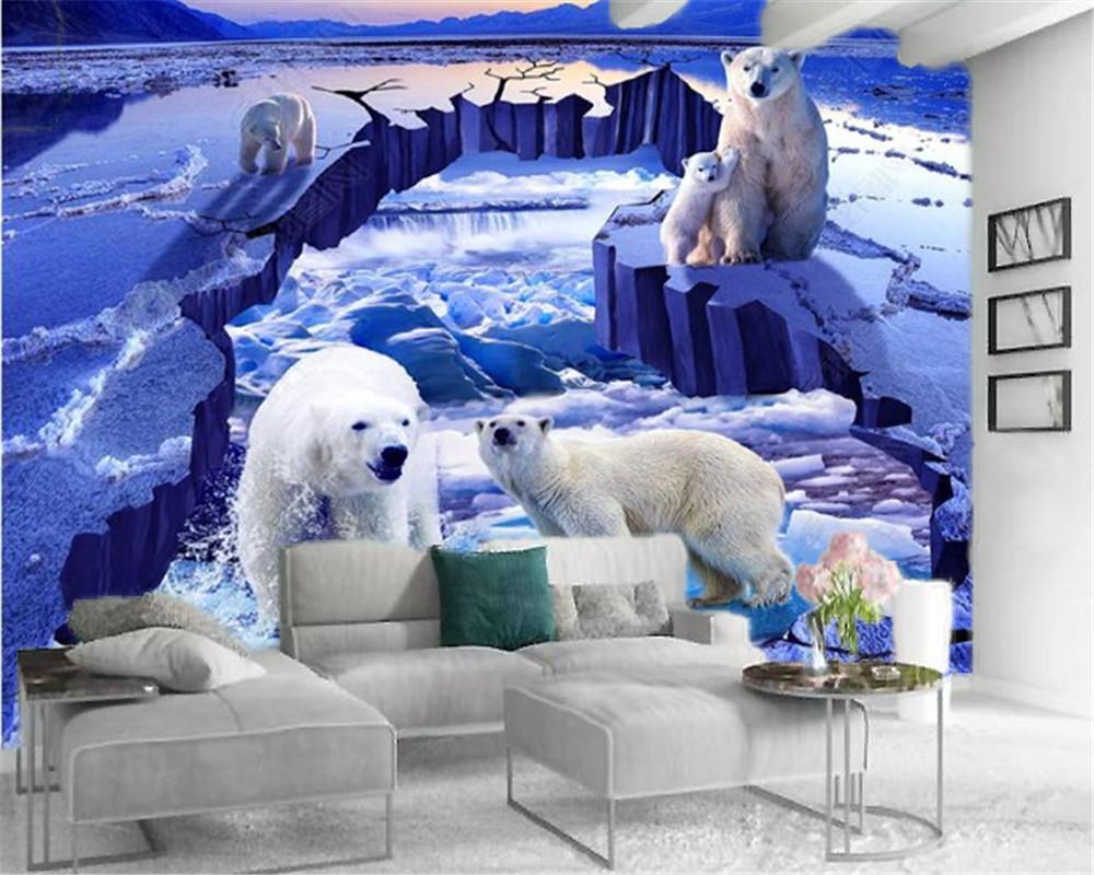 1000x800 Home Decor 3D Wallpaper Beautiful Arctic Landscape Polar Bear Living Room Bedroom Decoration Mural Wallpaper From Yunlin $14.52